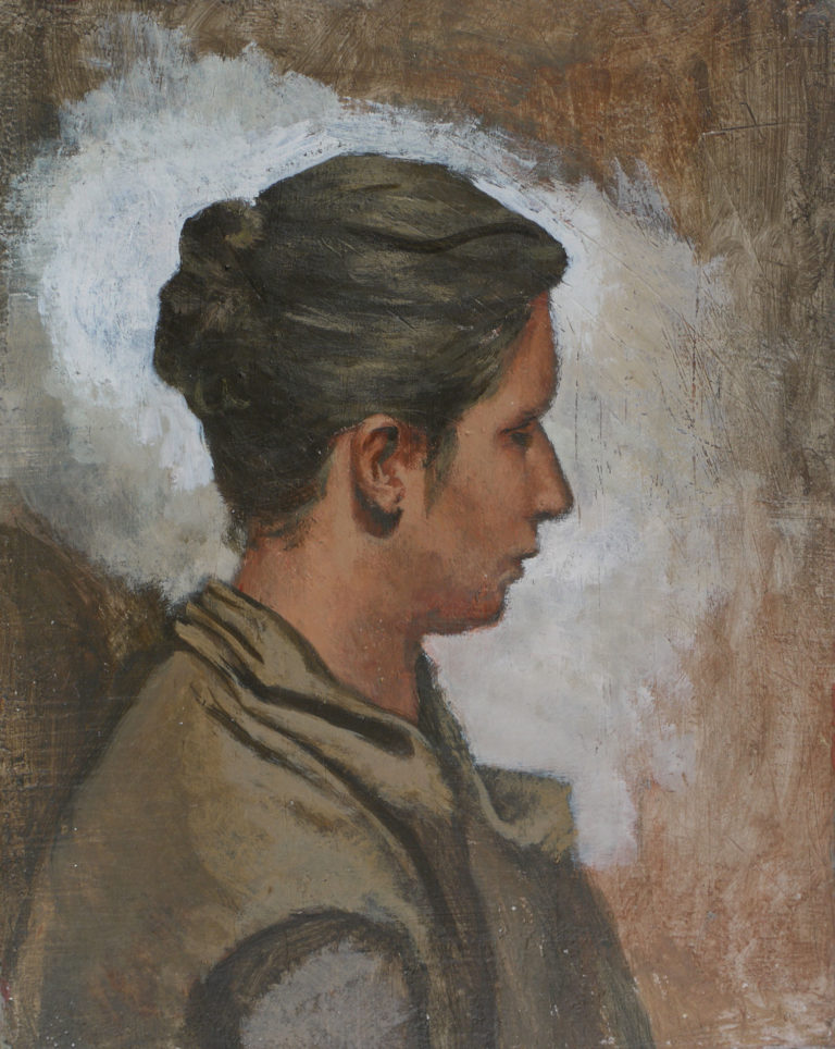 Femme de profil — 30 x 20 cm